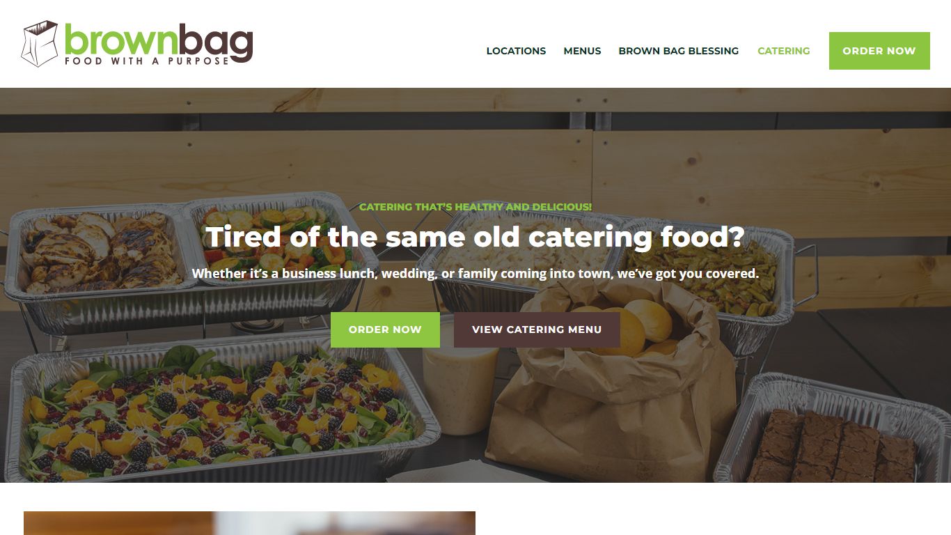 Brown Bag Catering | Food With A Purpose | Catering, Bulk Meals, Lunch